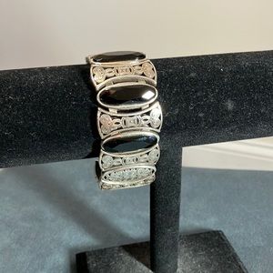 Brighton silver and black link bracelet 8"